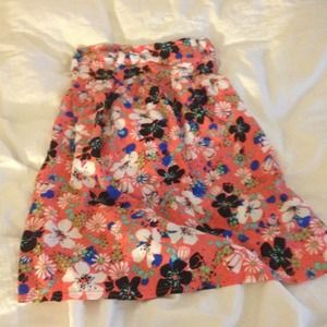 Brand New Floral Strapless  Dress