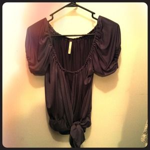 Cropped Polyester Grey Shirt