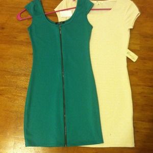 ✋RESERVED✋Green and Cream dress bundle.