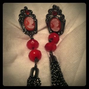 Extra Long Cameo Earrings