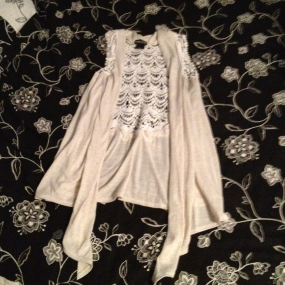 Cream color Cover-up with crocheted back