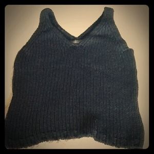 BR Black crochet sleeveless top