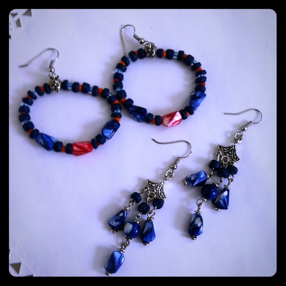 ✴SOLD✴Blue stone earring set