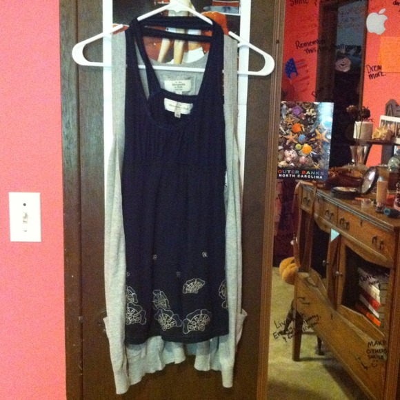 RESERVED blue Abercrombie tank and gray vest