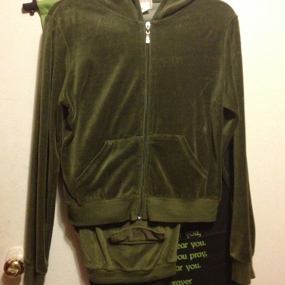 Olive Green Velour Track Suit