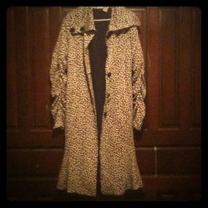 Long leopard print button down jacket