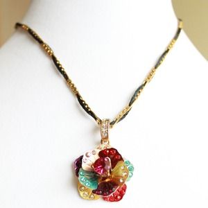 Colorful floral necklace
