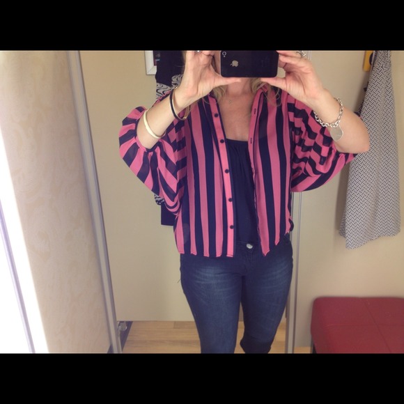 ⚡SOLD⚡Pink, Blue stripped shirt