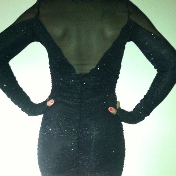 SOLD 🔥Nwot 🔥Black sparkly/sheer dress - Picture 2 of 4