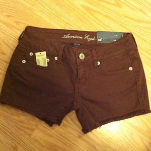American Eagle Outfitters maroon midi shorts
