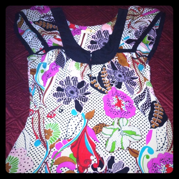 100% silk floral top