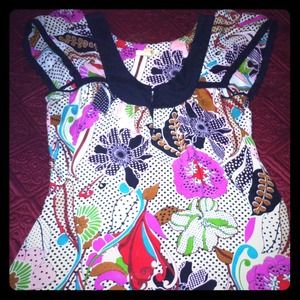 100% silk floral top