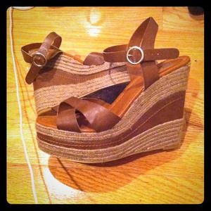 BUNDLE for tricia416- Brown Wedges and purse