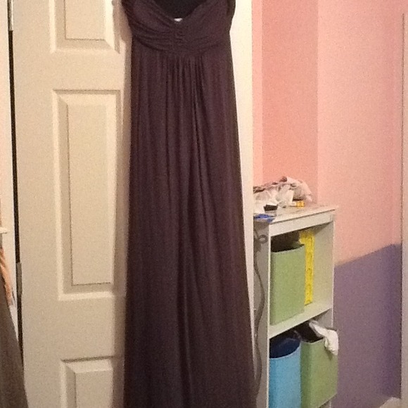 Long grey open back maxi dress