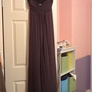 Long grey open back maxi dress