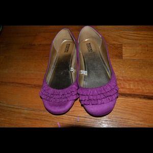 SALE**Purple Suede Ruffle Ballet Flats (was $8)