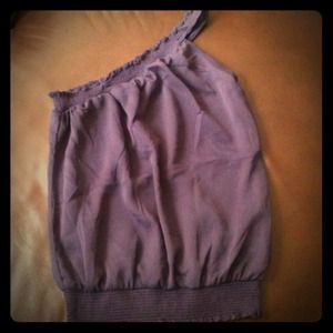 One shoulder lightweight purple blouse