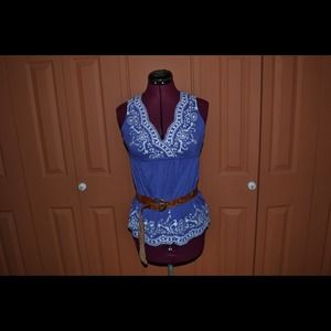 SALE***Royal Blue Tank w/ White Detail(was $15)