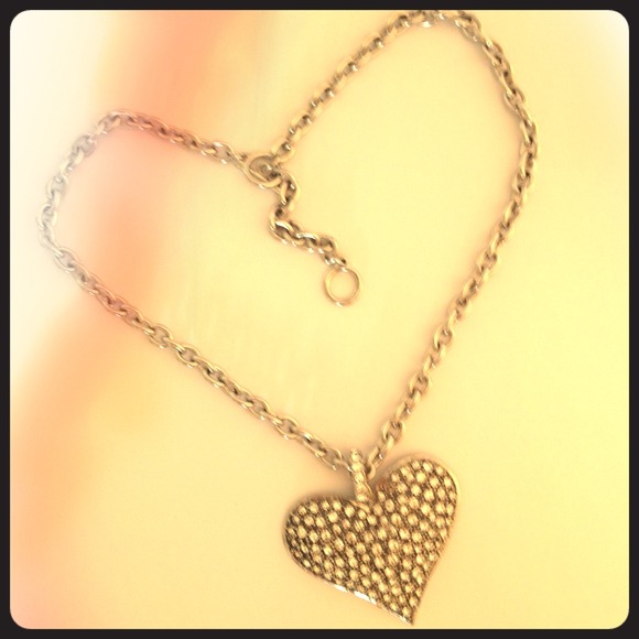 Large bling heart Tiffany style necklace
