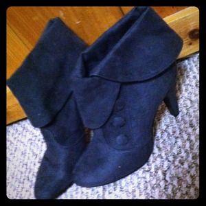 Grey suede booties