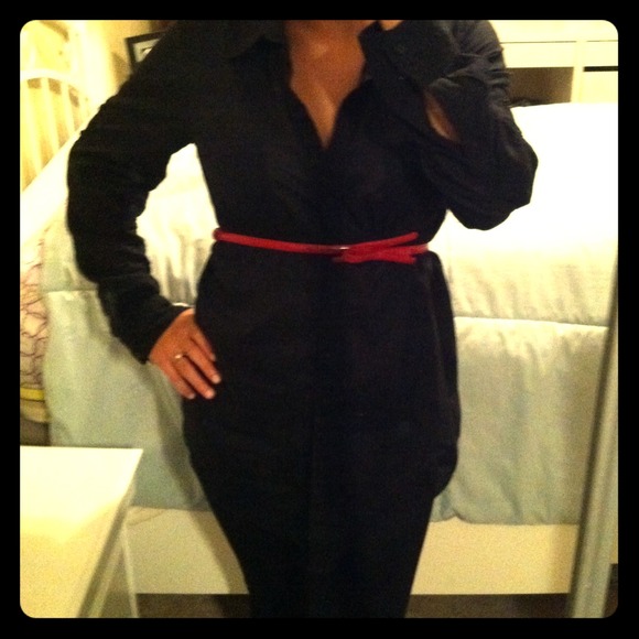 Express long black button up