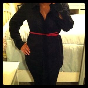 Express long black button up