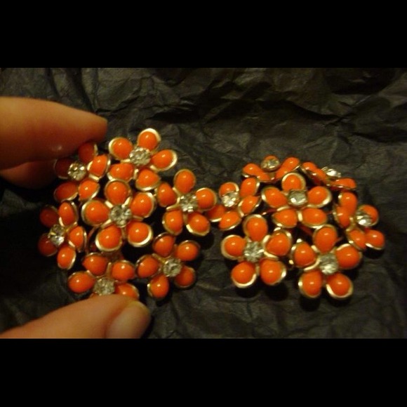 Women's large vintage clip earrings.
