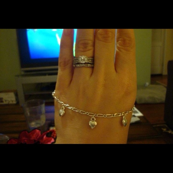 Heart charm ankle bracelet.