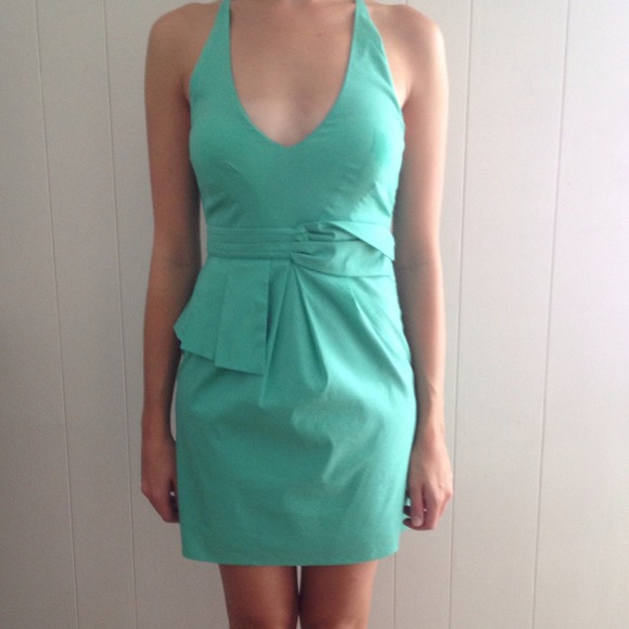 Mint Green Peplum Dress - Picture 1 of 3