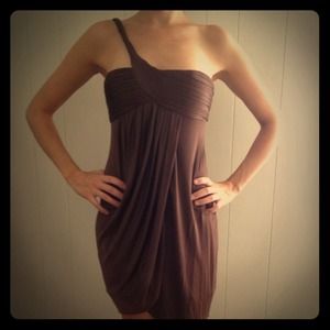 Chocolate brown asymmetrical dress
