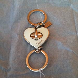 Authentic Coach Heart Valet Keychain NWT