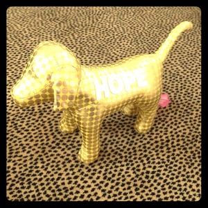 FREE w/ $20 purchase - gold Victoria's Secret dog
