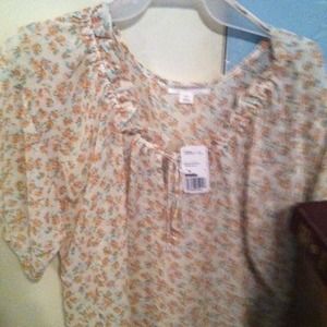 Forever 21 woven top/ 3QSLV cream/ peach