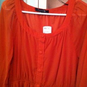 Forever21 shirt dress in a rusty red color