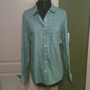 J. Crew Tops - JCrew Green Gingham Button-up J. Crew Tops - JCrew Green Gingham Button-up