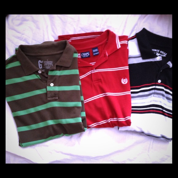 CLEARANCE! 3 mens short sleeved button down polos!