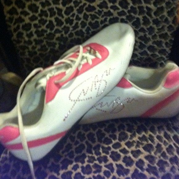 Hot pink and white Fubu sneakers
