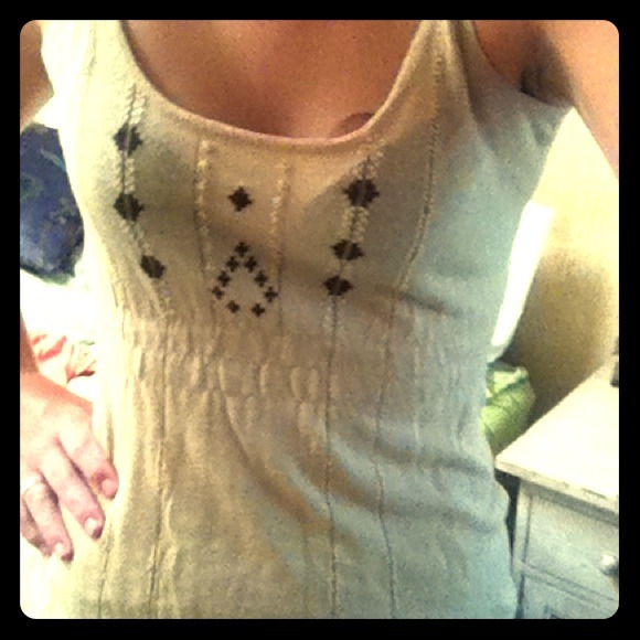 refuge Tops - 💢SOLD💢Refuge beige beaded top