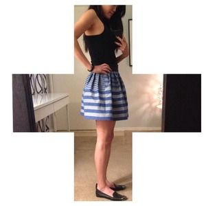 Striped Pleated Skirt