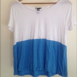 Glowing Blue and White H&M top