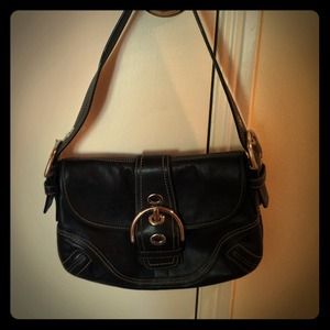 RESERVED Black leather Coach purse