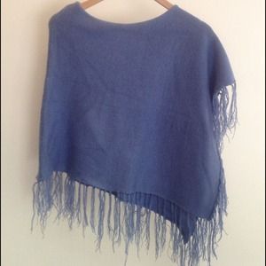 Fun Blue knit poncho