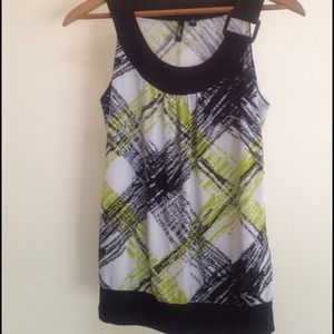 Green white and black dressy comfy top