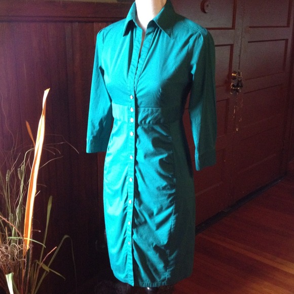 SOLD Green Button-down Express Dress