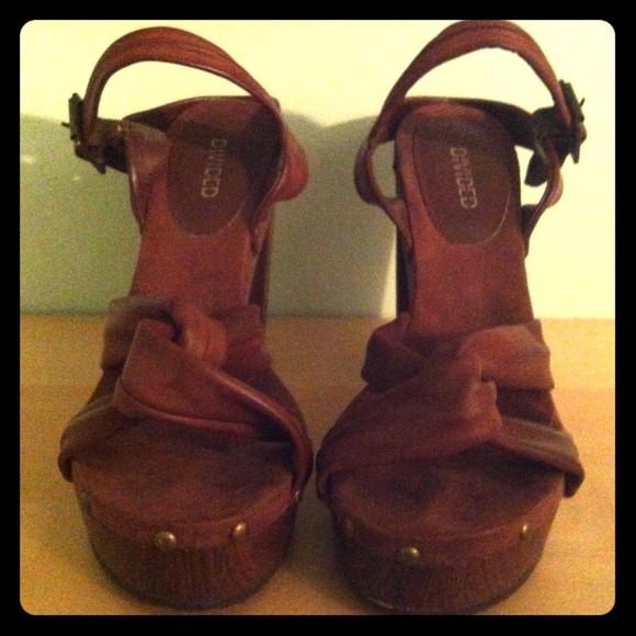 H&M wooden heels by Divided.