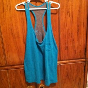 Teal/ gray racer back tank top.
