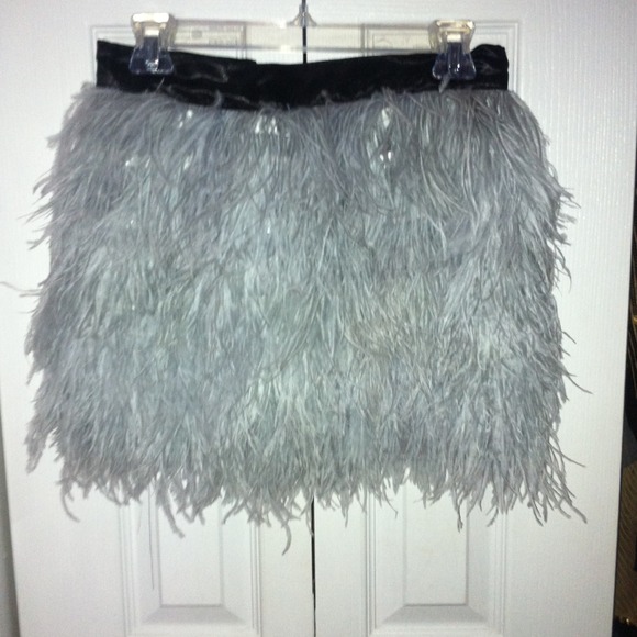 Heather grey feather skirt Brand new/never worn