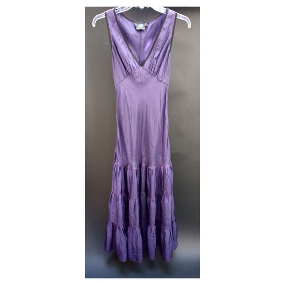 🍒 Dark Purple Silk Maxi Dress