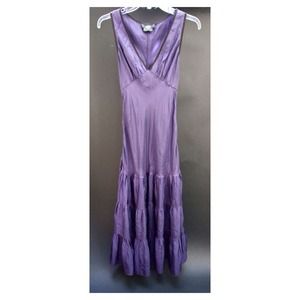 🍒 Dark Purple Silk Maxi Dress