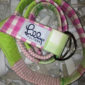 Lilly Pulitzer pink and green belt